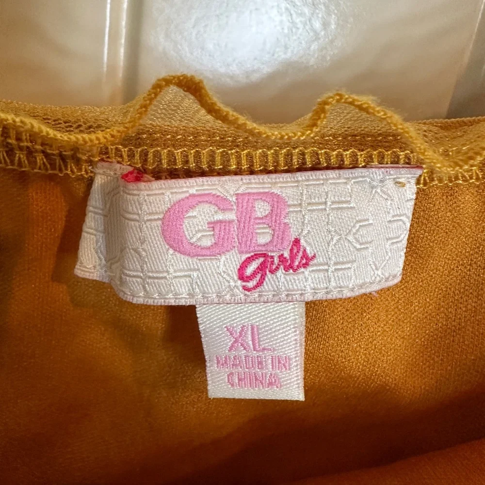 GB Gianni Bini Girls Long bell sleeve Designer Dress‎ embroidered sz XL GUC